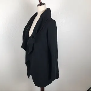 All Saints Dahlia black asymmetrical convertible sweatshirt jacket XS‎ thumbnail 7