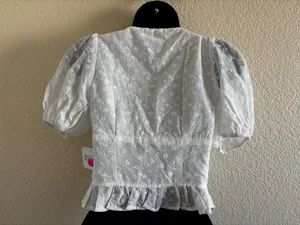 Altar'd State White Ellerie Embroidered Corset Top NWT thumbnail 7