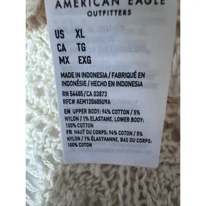American Eagle Women XL Cream Crochet Strapless Tube Top Pointelle Cutout NEW thumbnail 6