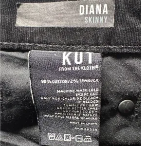 KUT From the Kloth Diana Skinny Corduroy Pants Stretch Black Plus Size 22W‎ thumbnail 4