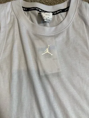 Nike Jordan Dri-FIT women’s Tank Top White Breathable Mesh Crew Neck Size M thumbnail 2