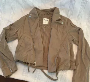 new abercrombie & fitch drapey moto full zip jacket size small S thumbnail 1