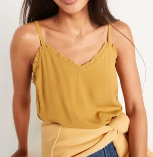 Old Navy Ruffled Mustard Tank Top thumbnail 1