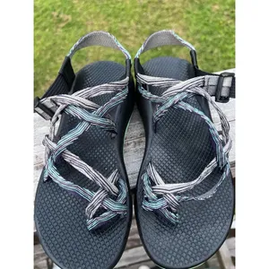 CHACO ZX/2 Pixel Weave Strappy Toe Sandals Black Teal Purple Womens Size 8 thumbnail 4