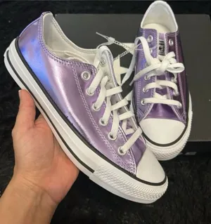 CONVERSE all Star purple metallic lace up shoes sneakers women’s 7 new thumbnail 1