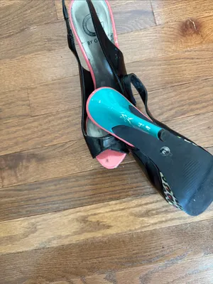 G by Guess Black Heels with Pink Accents Open-Toe Slingbacks thumbnail 8