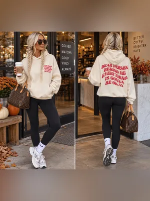 Edikted Everything's Ok Hoodie- Cream+Red thumbnail 2