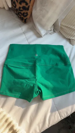 Lululemon high rise green shorts size 2  thumbnail 2