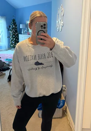 Grey Gildan Big Blue Nation Crewneck thumbnail 1