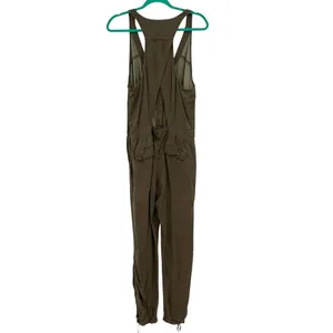 Free People Roaring Rayon Utilitarian jumpsuit Olive Green Drawstring Size‎ 4 thumbnail 8
