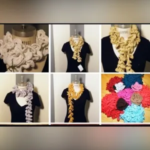 NWT Angelas Designs hand crocheted one of a kind loopy boa scarf thumbnail 8