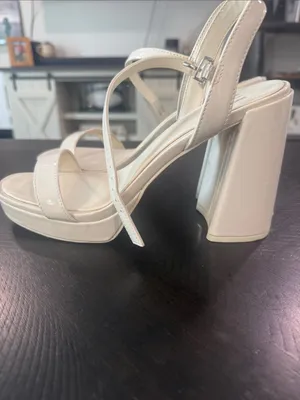 Mix No. 6 Cream Platform Block Heel Sandals thumbnail 3