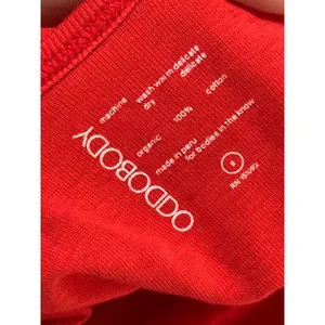 Oddobody Red Organic Cotton Long Sleeve Scoop Neck Bodysuit Small Peru thumbnail 5