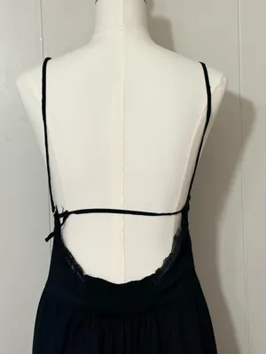Intimately Free People Black Lace Open Back Slip Mini Dress Size M thumbnail 6