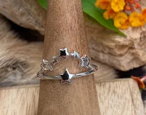 Sterling Silver Multi Star Cluster  Ring Size 8 thumbnail 4