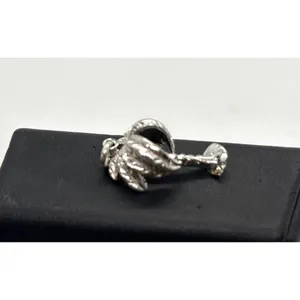 Vintage Palm Tree Tropical Charm Pendant Sterling‎ 925 Silver 1960s 3.1g 3D thumbnail 3
