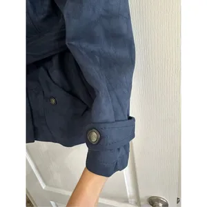 NWT Emporio Collezione ButtonDown Belted Jacket Navy Size Med thumbnail 11