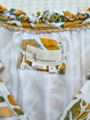 Anthropologie Mosaic Print Tiered Mini Dress with Flutter Sleeves thumbnail 4