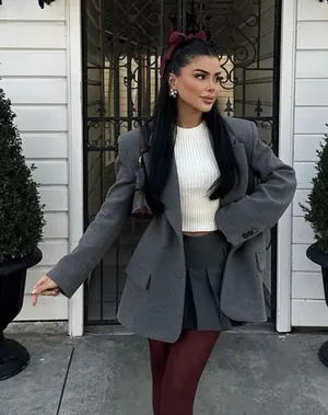 Zara Blogger's Favorite Oversized Gray Blazer Large 8913/581 NWOT Quiet Luxury thumbnail 1
