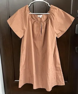 NWT Madewell Poplin Flutter Sleeve Pintuck Dress Size Small thumbnail 5