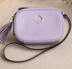 Kate Spade New York Kourtney Camera Bag Pebble Leather Lavender Crossbody EUC thumbnail 1