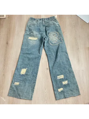 Oli & Hali EUC Women's Love & Applique Patch Wide Leg Jeans Size L thumbnail 7