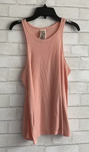 Free People Flowy Peach Tank Top Ribbed thumbnail 1