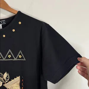 Vintage Blast Morocco Embroidered Short Sleeve Pique T-Shirt Gold Accents size M thumbnail 5