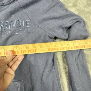 VTG Abercrombie & Fitch Hoodie Women M Blue Embroidered Big Logo Zip Up Y2K 90's thumbnail 14