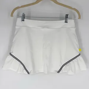 L’Oeuf Poché‎ Baseline Tennis Skort White with Navy Trim Size Small thumbnail 2