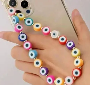 🆕 Multicolor Evil Eye Mobile Phone Lanyard🆕 Pink thumbnail 1