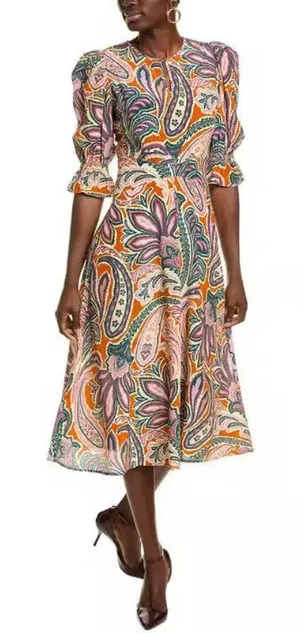 Tyler Boe Silk Midi‎ dress NWT size small $229 thumbnail 1