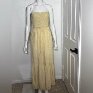 Free People 100%Viscose Little Of Your Love Yellow Floral Jumpsuit Size XS L-20 thumbnail 4