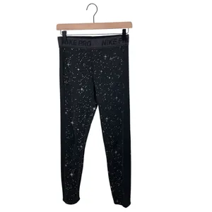 Nike Pro Dri-Fit Starry Night Metallic Print Training Tights Legging Size Medium thumbnail 2