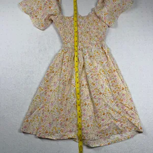 Princess Polly Floral Smocked Puff Sleeve Mini Dress 0 XS Cottagecore Cotton thumbnail 6