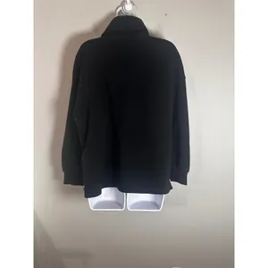 Banana Republic Womens Black Funnel‎ Neck Sweatshirt Oversized Pullover Medium thumbnail 4