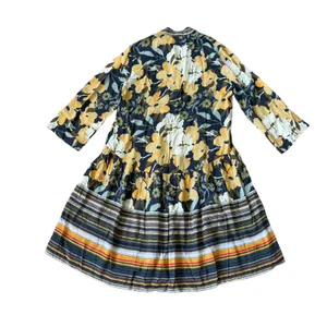 Anthropologie Floral Mini Dress Yellow Green thumbnail 4