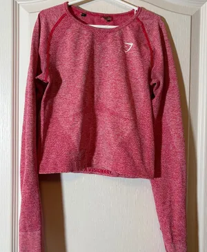 GYMSHARK Vital Seamless Long Sleeve Crop Top Preloved Medium thumbnail 1