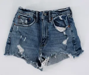 Abercrombie & Fitch Blue Denim Cutoff Shorts High Rise Distressed Frayed Hem 26 thumbnail 1