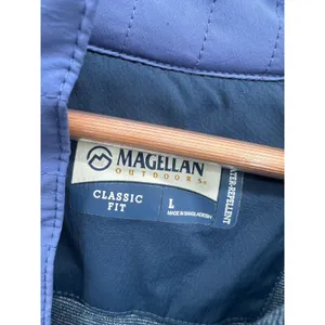Magellan Outdoors Blue Quilted‎ Pullover Jacket Water Repellent Women Sz L thumbnail 6