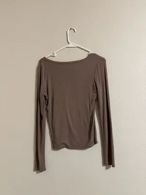 Cotton On Long Sleeve Scoop Neck Top - Brown thumbnail 3