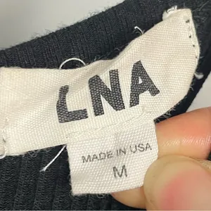 LNA Heathered Black Ribbed Halter Casual Fit &‎ Flare Dress thumbnail 3