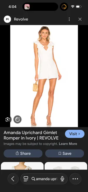 Amanda Uprichard White Romper Women’s Gimlet Ruffled Sleeve V-Neck thumbnail 5