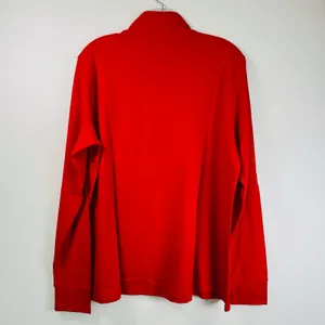 Lands End Red Mock Neck Long Sleeve Cotton Shirt Large 14-16 thumbnail 2