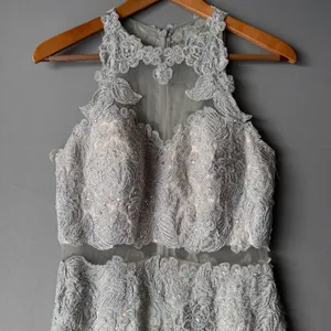 Aspeed Boho Moody Prom Lace Beaded Mermaid Gown Large Champagne‎ thumbnail 2