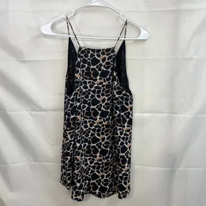 LOFT‎ women's leopard animal print v-neck loose relaxed lined blouse tank top M thumbnail 5