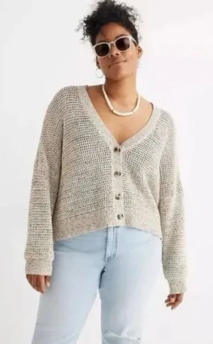 Madewell Cream Cozy Knit Cardigan thumbnail 1