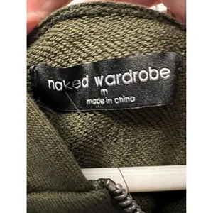 Naked Wardrobe Hoodie Womens Medium Olive Green Cropped Zip Up‎ NWT thumbnail 4