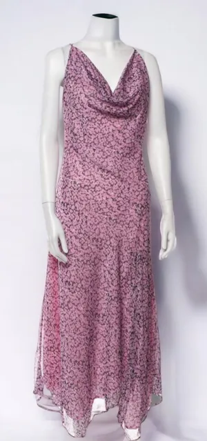 Misha Collection Printed Long Sleeveless Cowl Neck Dress Size 10 NWT thumbnail 2