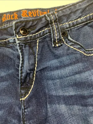 Rock Revival size 31 Eugenia denim Indigo Bootcut Jeans Contrast Stitching west thumbnail 6